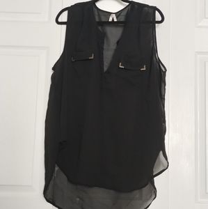 Sleeveless Sheer Blouse